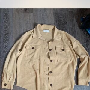 Hippie Rose Tan Button Shacket/Flannel